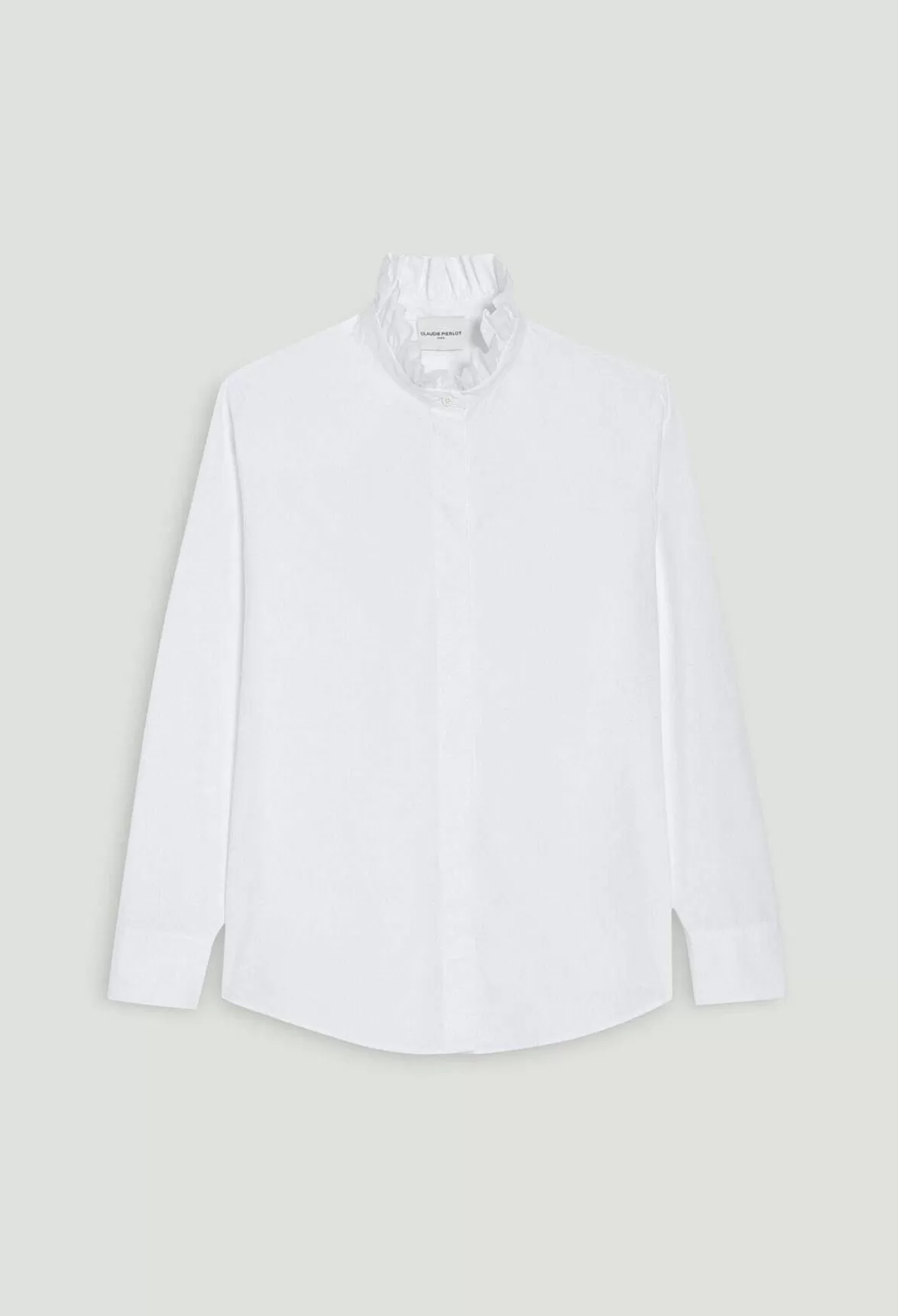 Claudie Pierlot White Shirt With Ruffled Collar*Women Tops And Shirts