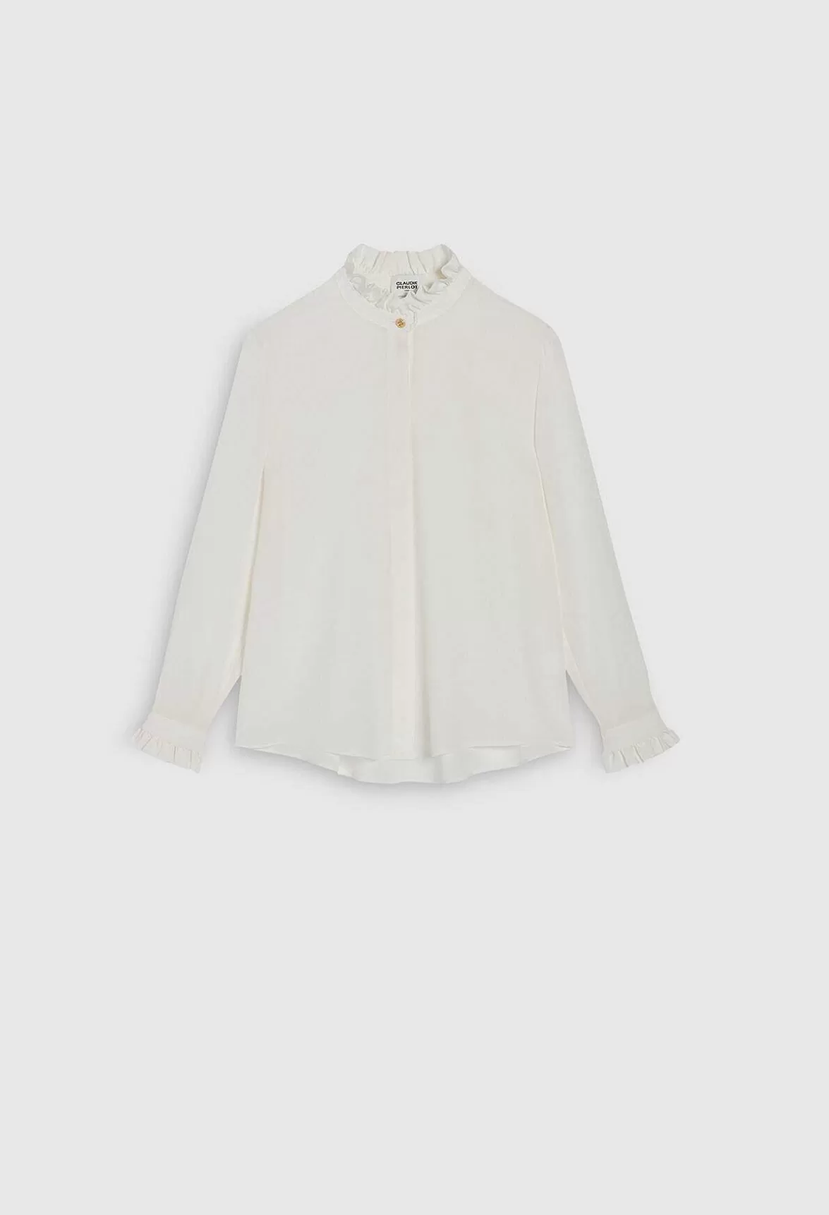 Claudie Pierlot White Shirt With Wavy Collar*Women Tops And Shirts