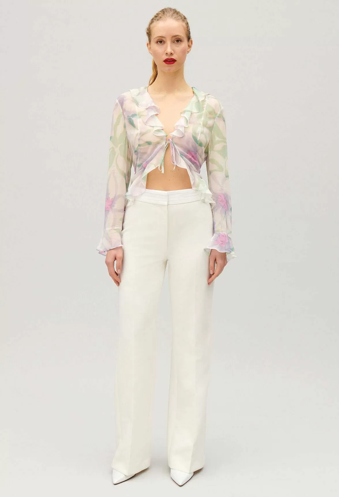 Claudie Pierlot White Straight Tailored Trousers*Women Jeans And Trousers