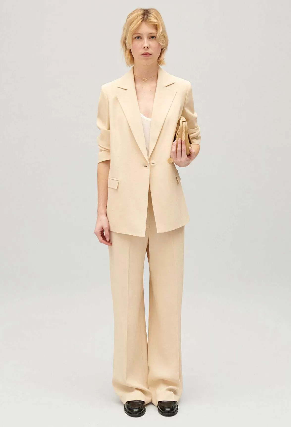Claudie Pierlot Wide-Leg Beige Trousers*Women Jeans And Trousers
