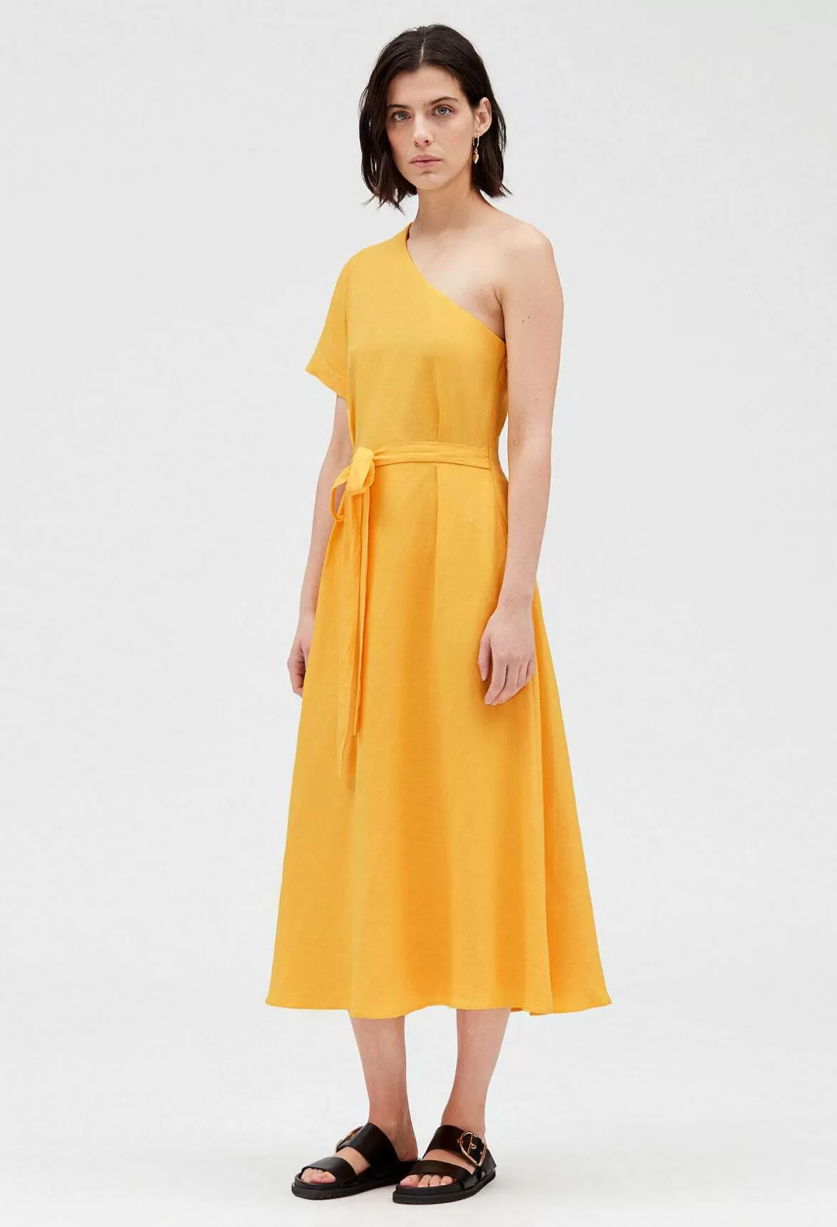 Claudie Pierlot Yellow Asymmetric Midi Dress*Women Dresses
