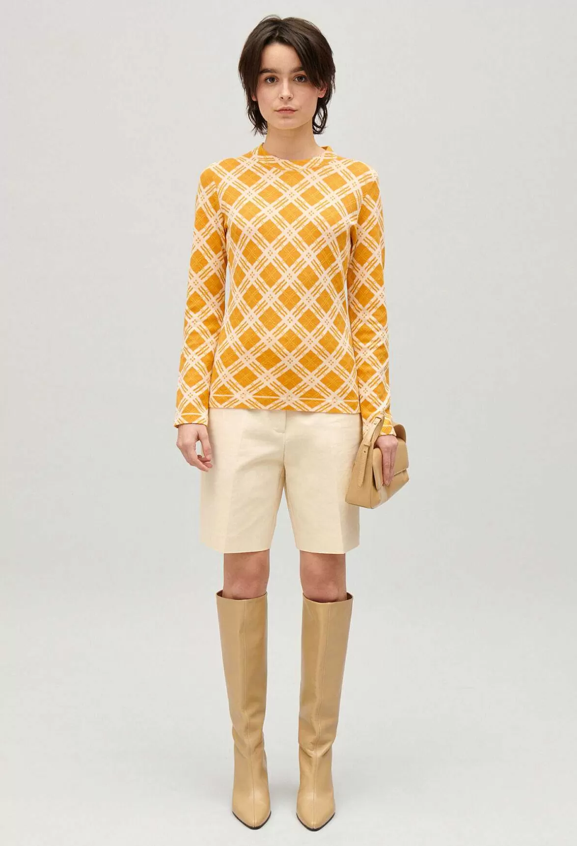 Claudie Pierlot Yellow Checked Jumper*Women Sweaters And Cardigans